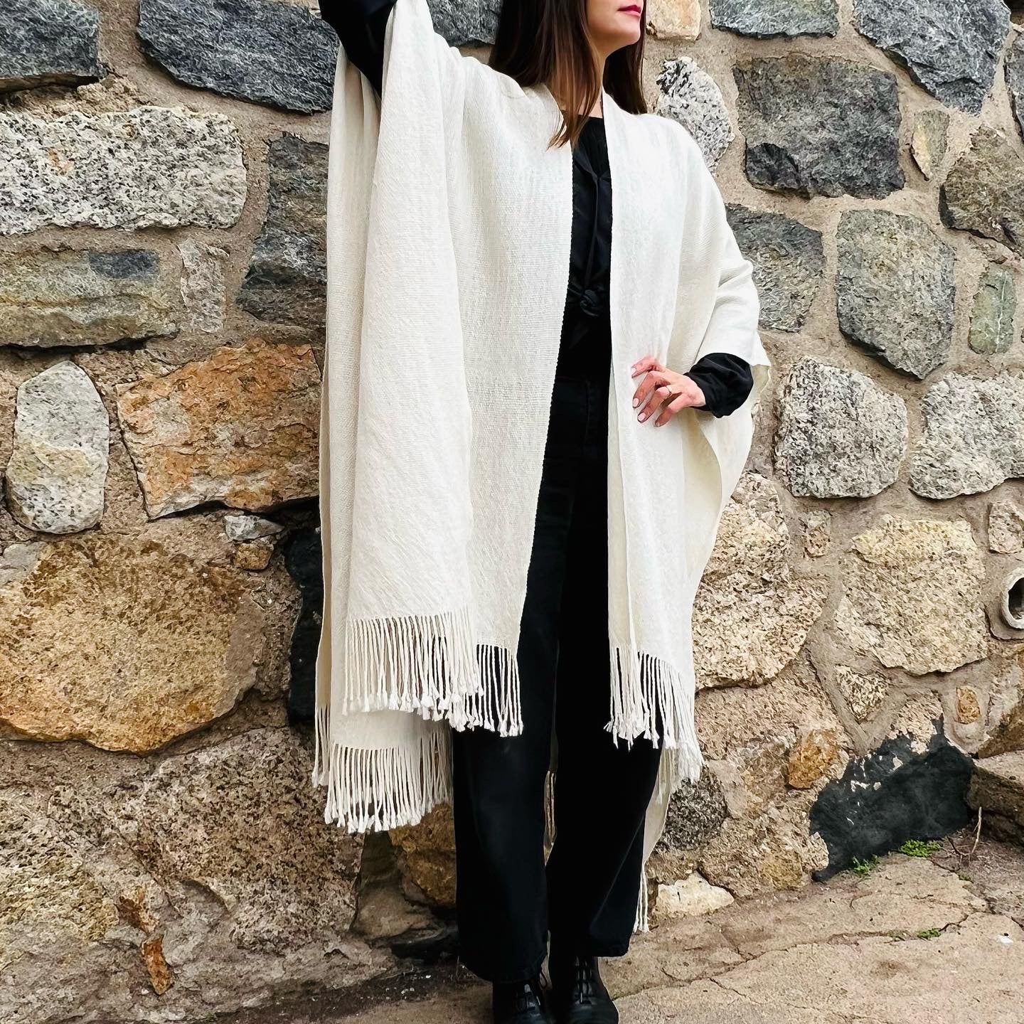 Ruana Alpaca Blanca